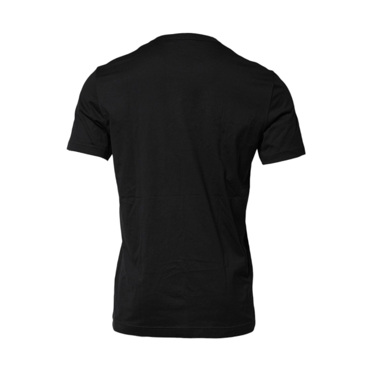 Dolce & Gabbana Black Cotton Embroidered Crew Neck T-shirt