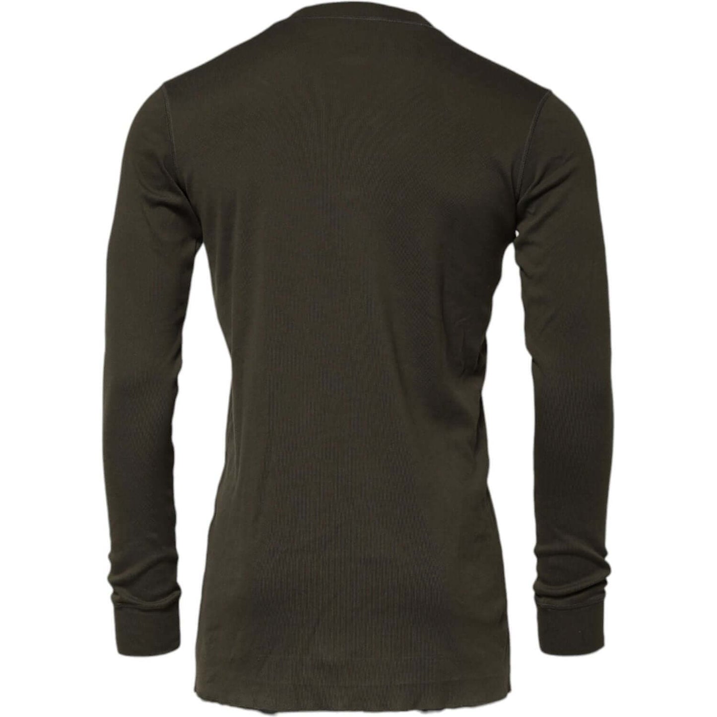 Dolce & Gabbana Dark Green Long Sleeves Crew Neck T-shirt