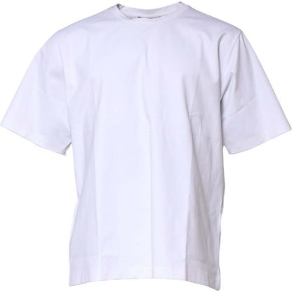 Dolce & Gabbana White Cotton Short Sleeves Crew Neck T-shirt