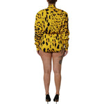 Dolce & Gabbana Yellow Leopard Long Sleeves Jumpsuit Dress