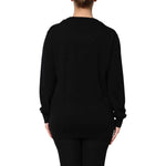 Dolce & Gabbana Black Cashmere Crystal Embellished Sweater
