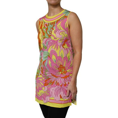 Dolce & Gabbana Multicolor Floral Round Neck Sleeveless Top