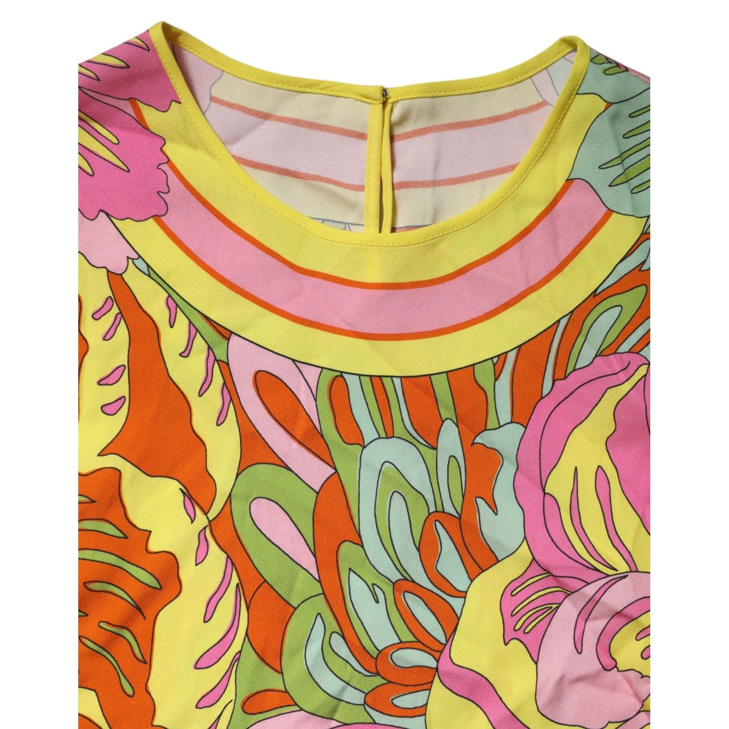 Dolce & Gabbana Multicolor Floral Round Neck Sleeveless Top