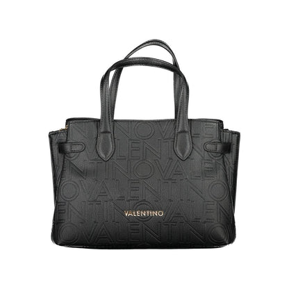 Mario Valentino Black Polyethylene Handbag with handles, adjustable straps, compartments, central pocket, and protective feet