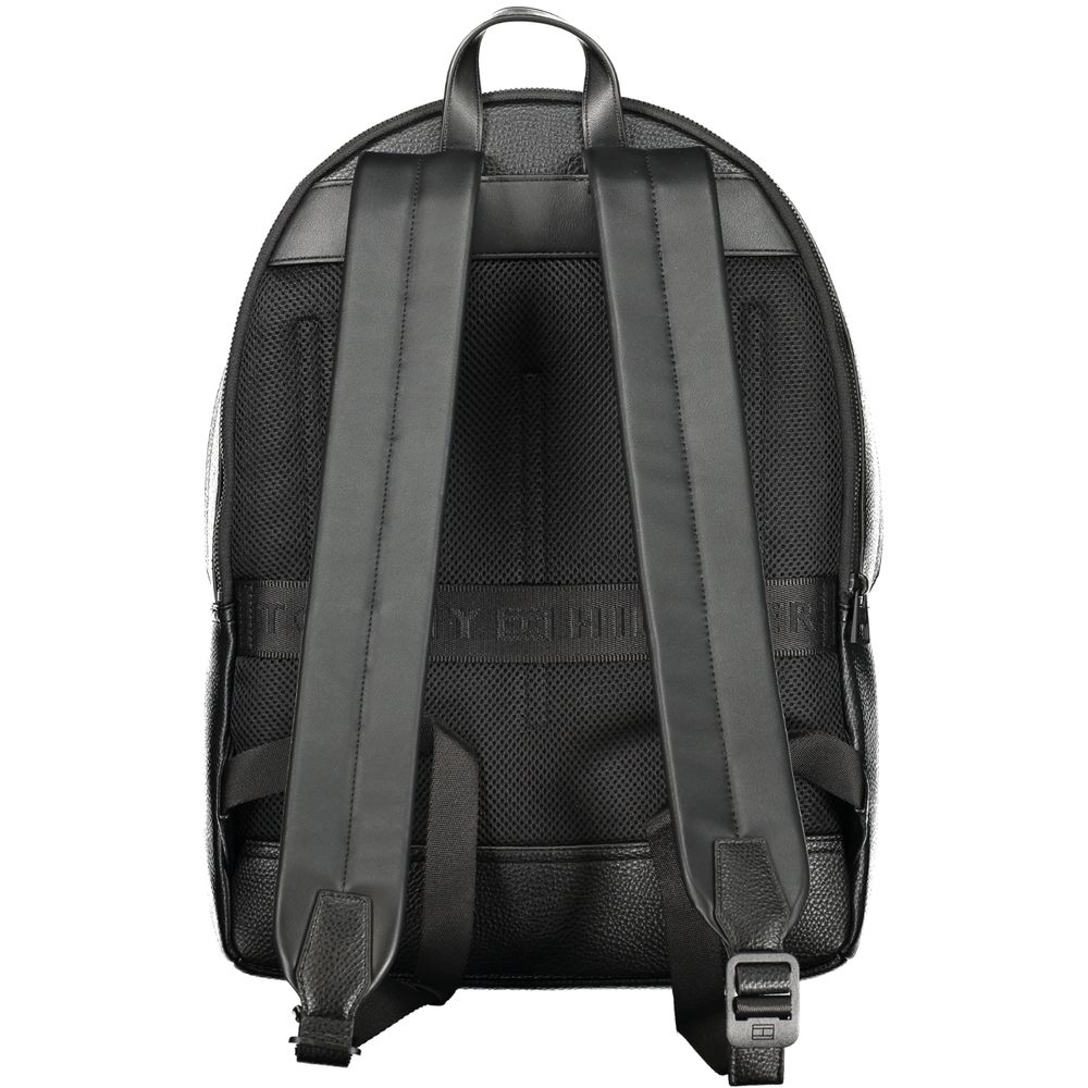 Tommy Hilfiger Black Polyester Men Backpack