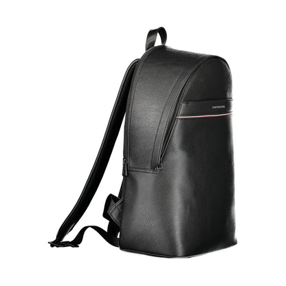 Tommy Hilfiger Black Polyester Men Backpack