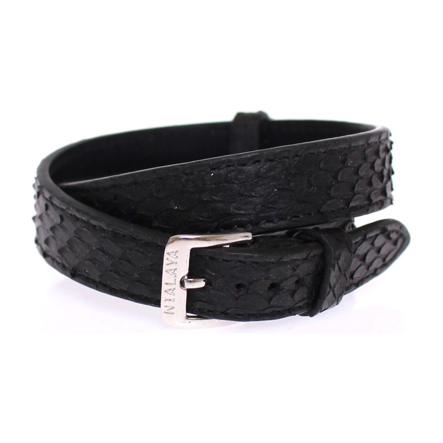 Nialaya Snakeskin CZ LOVE 925 Silver Bracelet Bracelet