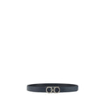 Ferragamo Reversible Belt with Gancini logo buckle in leather, double-face design for versatile style, 3 cm thickness, AW25 fashion accessory