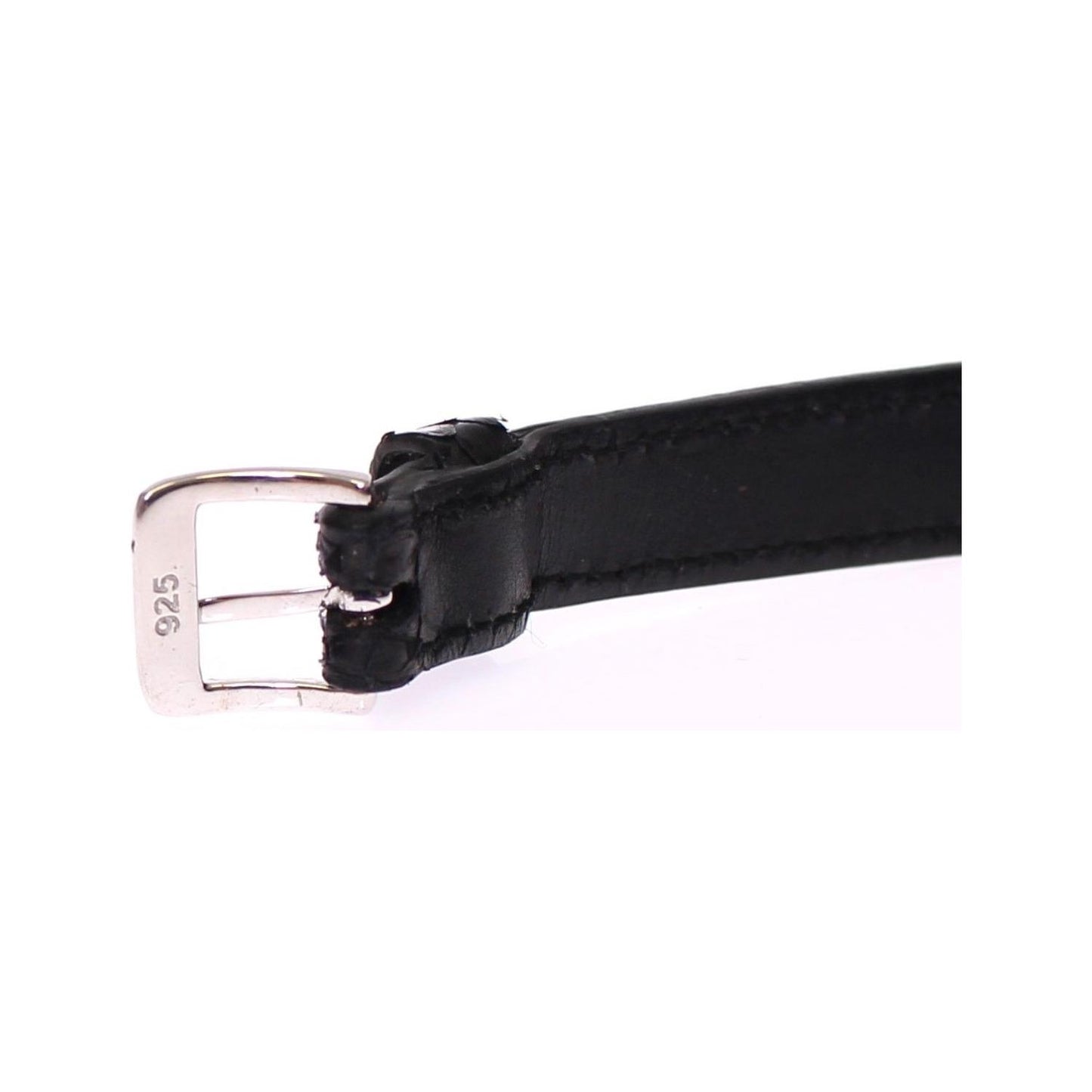 Nialaya Snakeskin CZ LOVE 925 Silver Bracelet Bracelet