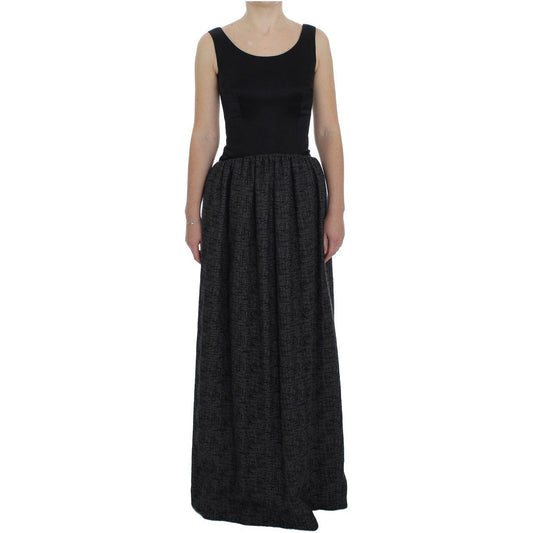 Dolce & Gabbana Black Gray Sheath Gown Full Length Dress NOC10139-1