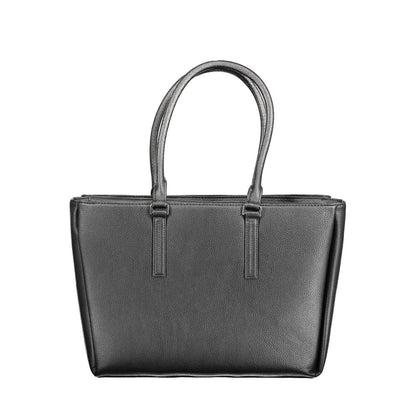 Calvin Klein Black Polyethylene Women Handbag with 2 handles and sleek design