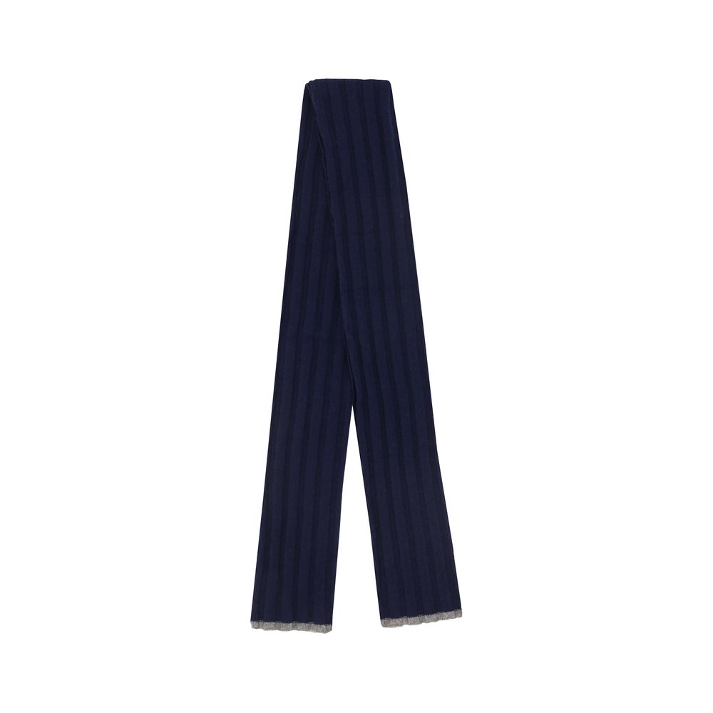 Brunello Cucinelli Blue Cashmere Scarf