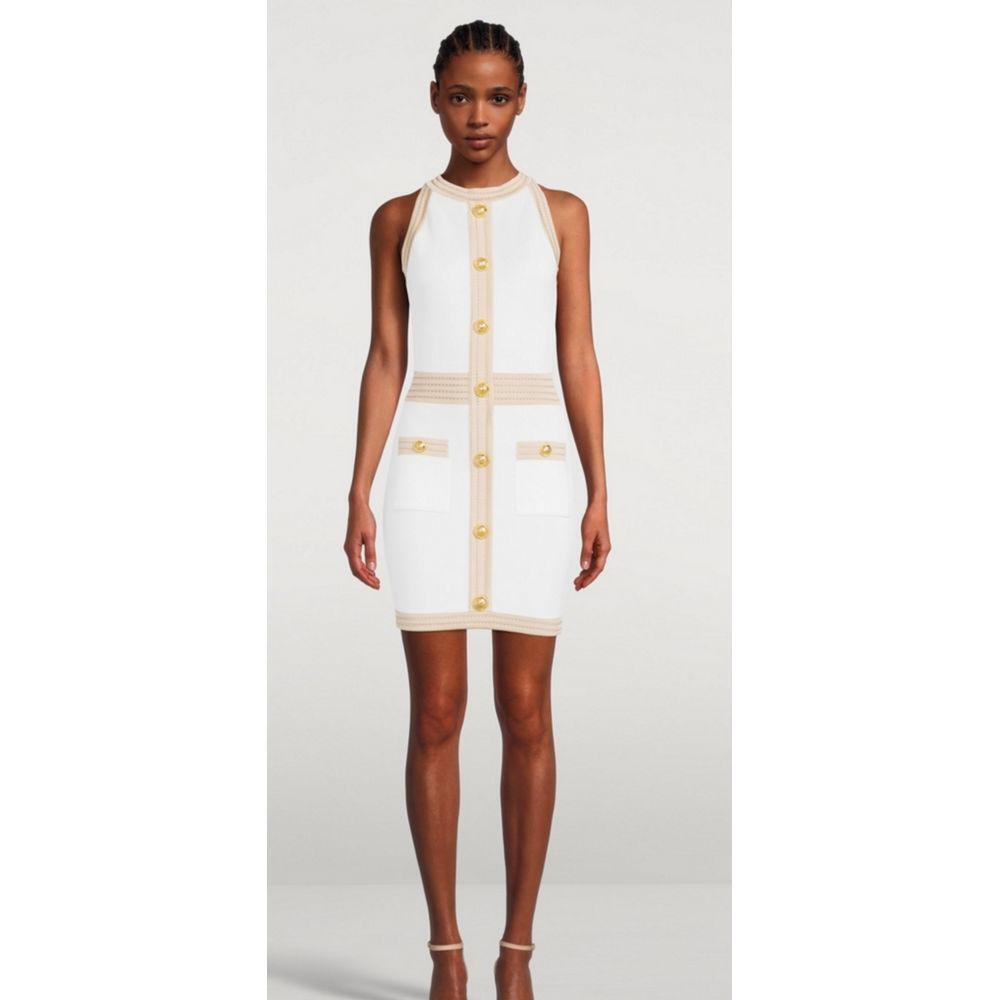 Balmain White Viscose Women's Dress