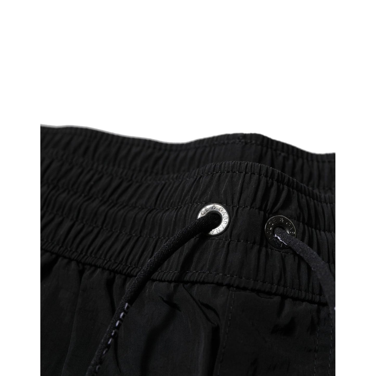 Dolce & Gabbana Black Polyester Beachwear Men Shorts Swimwear