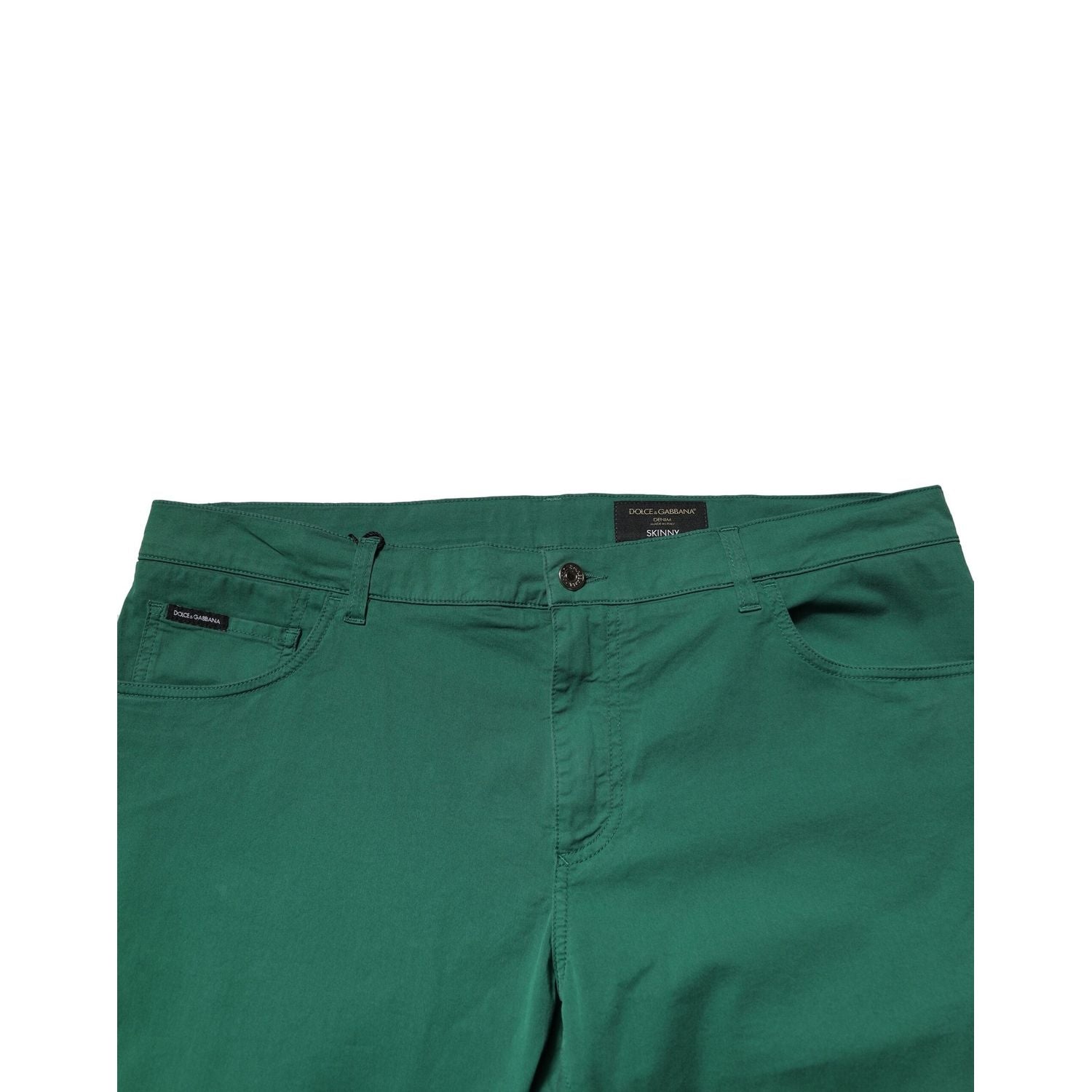 Dolce & Gabbana Green Cotton Stretch Skinny Men Denim Jeans