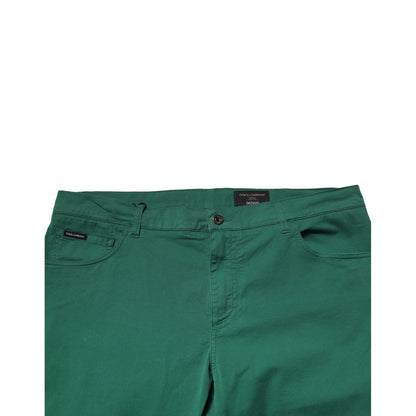 Dolce & Gabbana Green Cotton Stretch Skinny Men Denim Jeans
