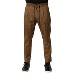 Dolce & Gabbana Brown Cotton Chino Mid Waist Men Pants