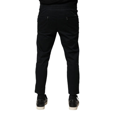 Dolce & Gabbana Black Cotton Mid Waist Jogger Pants