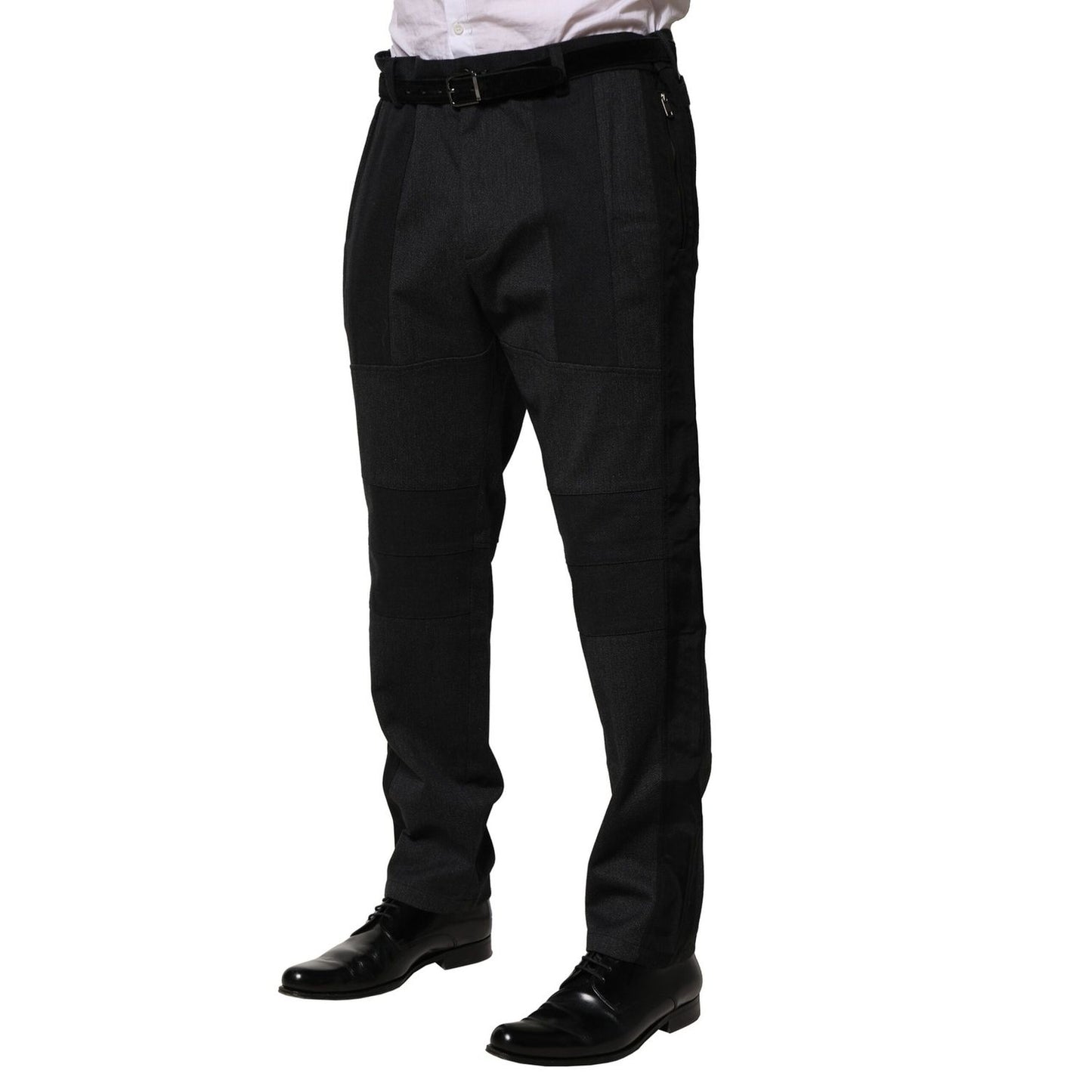 Dolce & Gabbana Black Cotton Dress Slim Formal Pants