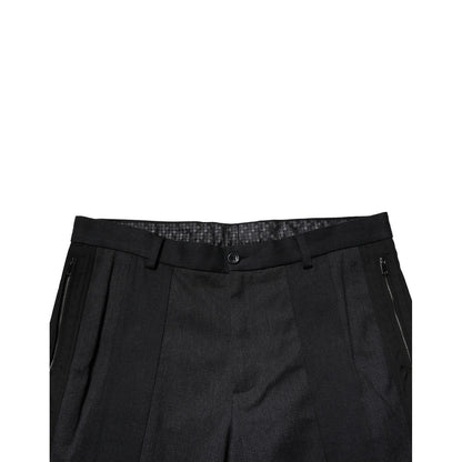 Dolce & Gabbana Black Cotton Dress Slim Formal Pants