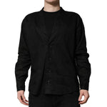 Dolce & Gabbana Black Linen Long Sleeves Men Casual Shirt