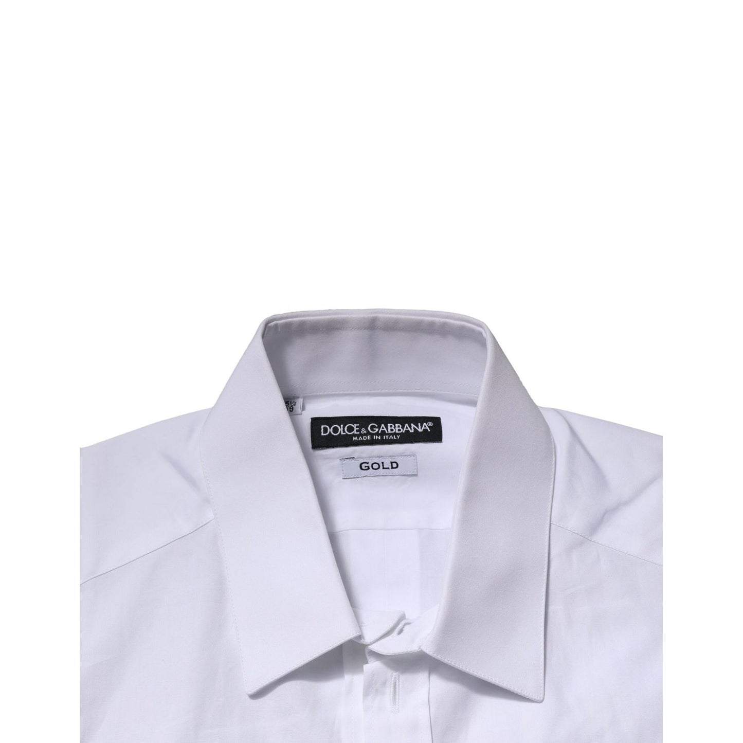 Dolce & Gabbana White Cotton GOLD Short Sleeves Casual Shirt