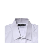 Dolce & Gabbana White Cotton GOLD Short Sleeves Casual Shirt