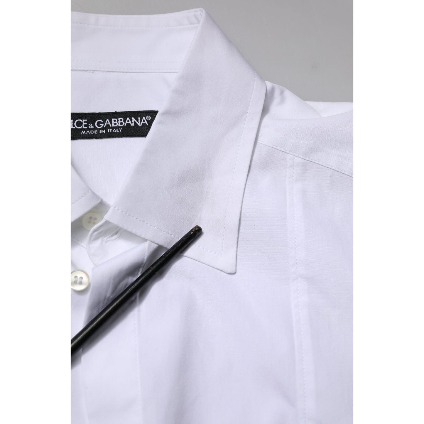 Dolce & Gabbana White Cotton Short Sleeves Dress Formal Shirt