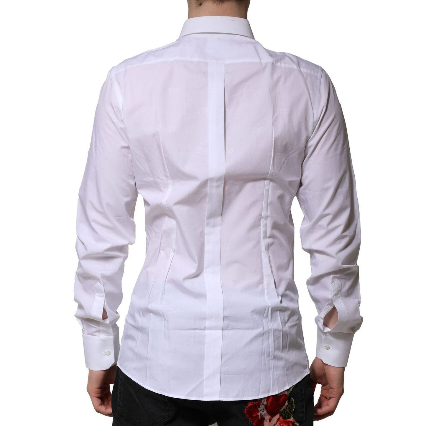Dolce & Gabbana White GOLD Long Sleeves Dress Formal Shirt
