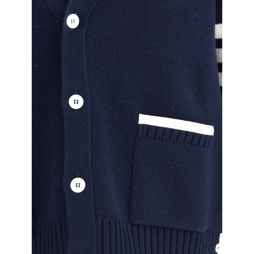 Thom Browne Blue Merino Wool Cardigan