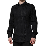 Dolce & Gabbana Black Cotton GOLD Mens Dress Formal Shirt