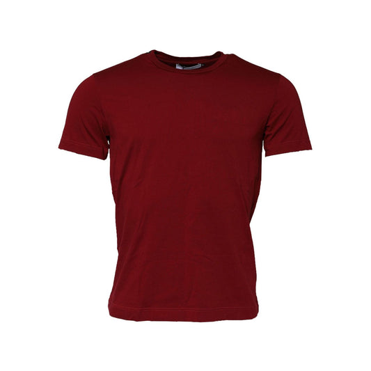 Dolce & Gabbana Dark Red Men Crew Neck Short Sleeve T-shirt