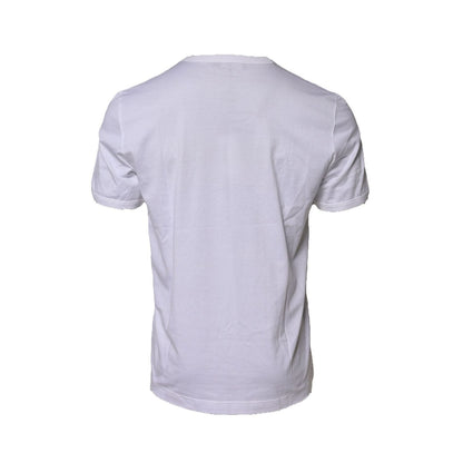 Dolce & Gabbana White King Crown Cotton Crew Neck T-shirt