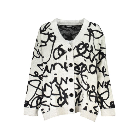 Desigual Chic Contrasting V-Neck Cardigan DE-24890-L