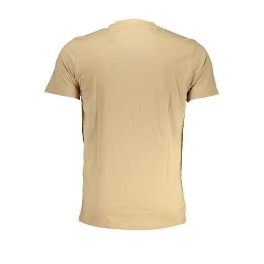 Cavalli Class Beige Cotton T-Shirt CA-28592-L