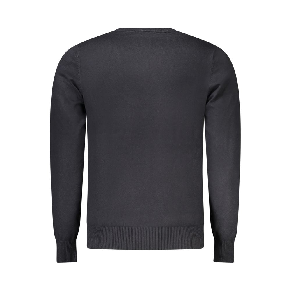 Rifle Black Viscose Men Sweater shown from the back, showcasing long sleeves and sleek design, ideal for urban sophistication.