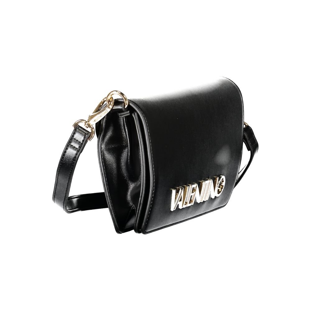 Mario Valentino Black Polyethylene Women Handbag with removable shoulder handle and adjustable strap, ideal for fashion-forward trendsetters.