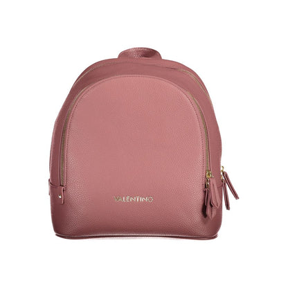 Mario Valentino Pink Polyethylene Backpack with handle, adjustable straps, logo, zip closure, external and internal pockets.