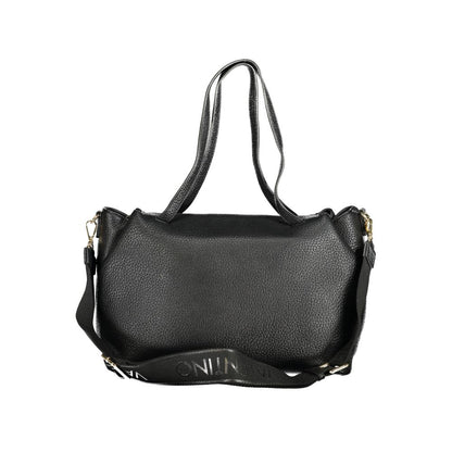 Mario Valentino Black Polyethylene Women Handbag with dual handles and adjustable strap