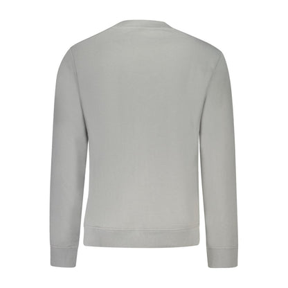 Back view of a Napapijri Gray Cotton Men Sweater showcasing the sleek design and comfort-focused style.