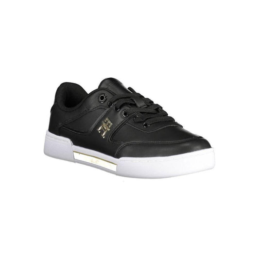 Tommy Hilfiger Black Leather Women Sneaker