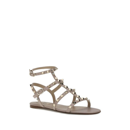 Valentino Garavani Gray Calf Leather Bos Taurus Sandals