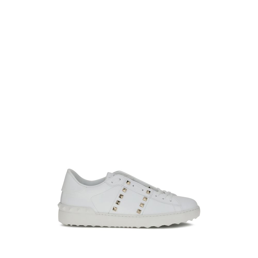 Valentino Garavani White Calf Leather Bos Taurus Low Top Sneakers