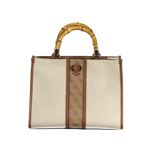 Guess Jeans Beige Cotton Handbag