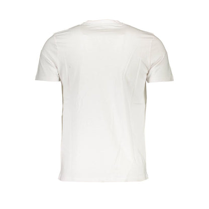 Back view of North Sails White Cotton Men T-Shirt showcasing premium cotton fabric and distinctive style.