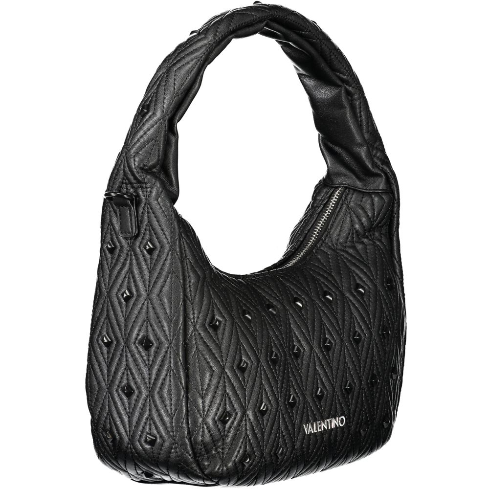 Mario Valentino Black Polyethylene Women Handbag with one-handle design and signature logo