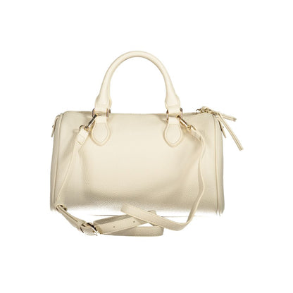 Mario Valentino Beige Polyethylene Women Handbag with adjustable strap, two handles, and zip closure, sustainable and elegant style.