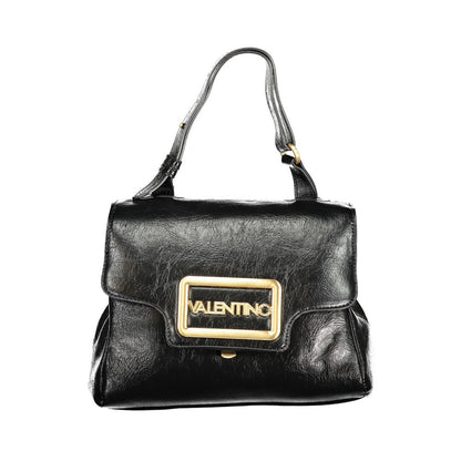 Mario Valentino Black Polyethylene Women Handbag with adjustable handle and detachable shoulder strap