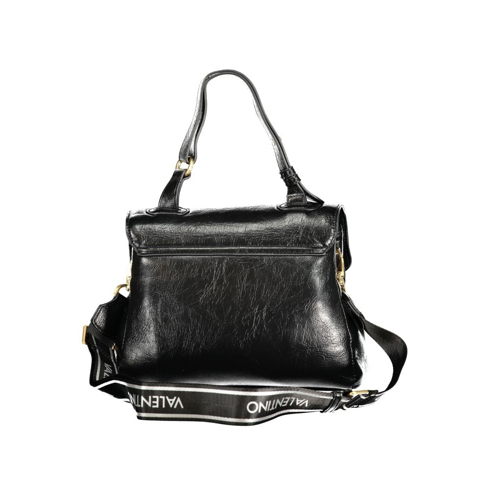 Mario Valentino Black Polyethylene Women Handbag with adjustable handle and detachable strap