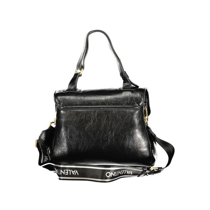 Mario Valentino Black Polyethylene Women Handbag with adjustable handle and detachable strap